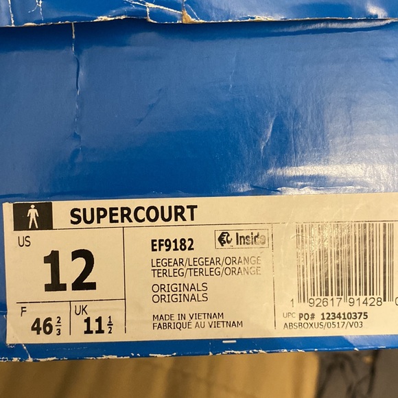 Adidas Supercourt Legend Earth Dark Green Orange EF9182 Tennis Sneaker - Picture 15 of 15